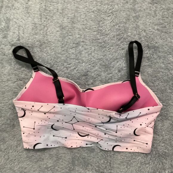 PINK Victoria's Secret Loungin' Scoop lightly lined bra Celestial Print Sz L - Picture 7 of 8